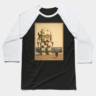 Giant Robot Meets Man Baseball T-Shirt